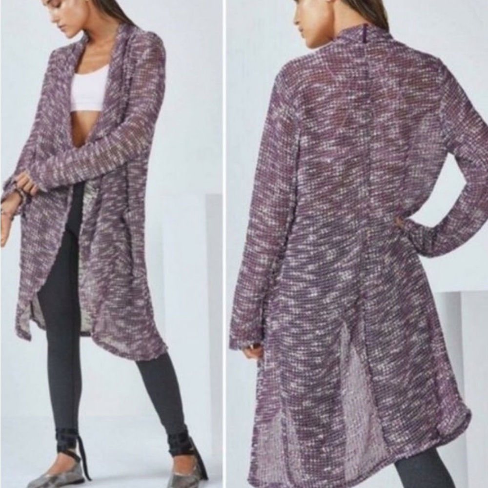 FABLETICS MOSCOW MARLED PURPLE CARDIGAN/ DUSTER  L EUC